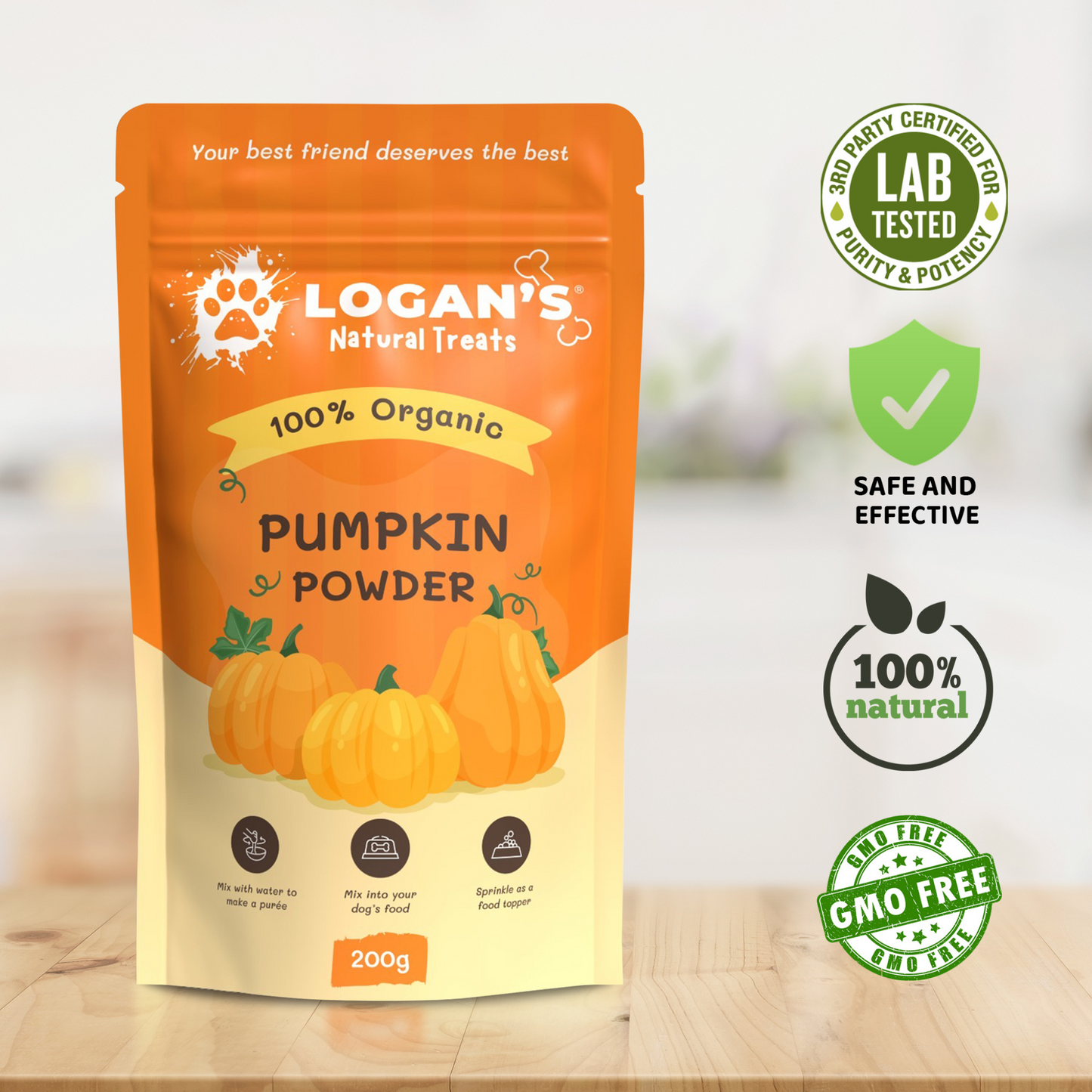Logan’s Organic Pumpkin Powder – Natural Digestive Support for Dogs