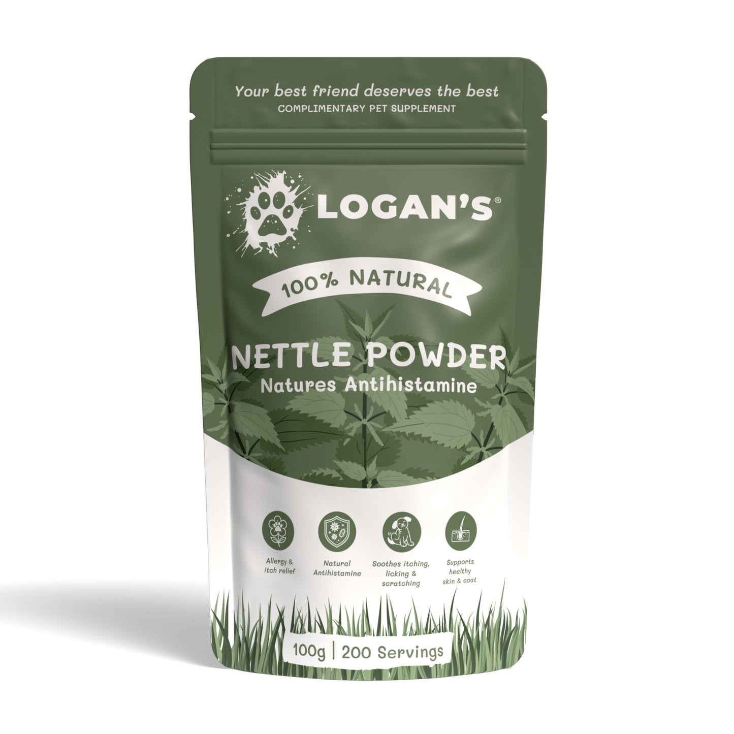 Logan's Nettle Powder – Nature's Antihistamine for Dogs & Cats