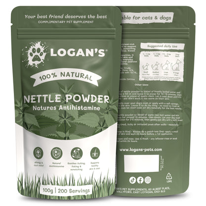 Logan's Nettle Powder – Nature's Antihistamine for Dogs & Cats