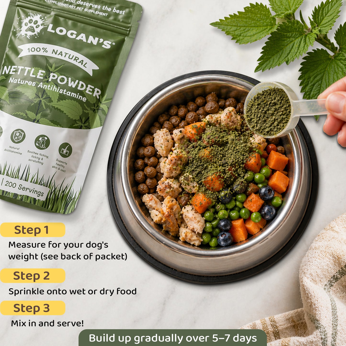 Logan's Nettle Powder – Nature's Antihistamine for Dogs & Cats