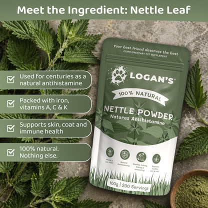 Logan's Nettle Powder – Nature's Antihistamine for Dogs & Cats