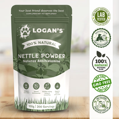 Logan's Nettle Powder – Nature's Antihistamine for Dogs & Cats