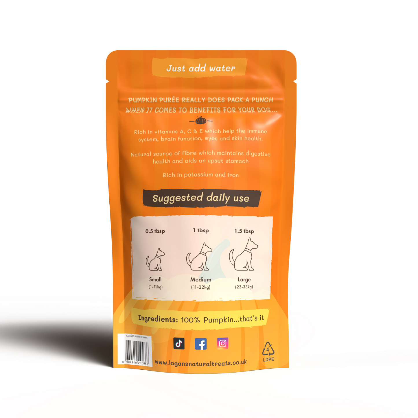 Logan’s Organic Pumpkin Powder – Natural Digestive Support for Dogs